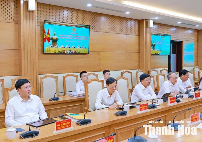 Đại biểu dự tại điểm cầu UBND tỉnh Thanh Hóa.