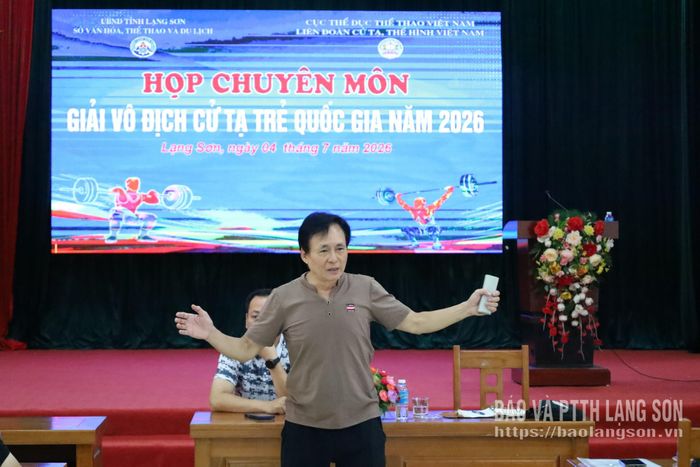 Đại diện Liên đoàn Cử tạ, Thể hình Việt Nam quán triệt một số nội dung công tác trọng tài
