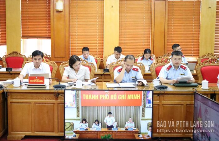 Các đại biểu hội nghị tại điểm cầu tỉnh Lạng Sơn