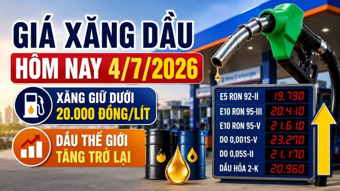 Cập nhật giá xăng dầu trong nước và thế giới sáng 4/7/2026. Hình minh họa