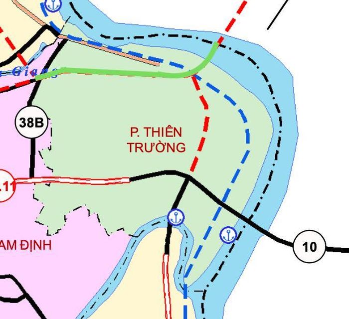 Tuyến đường sẽ mở ở trong phạm vi phường Thiên Trường trong tương lai theo sơ đồ phương hướng phát triển kết cấu hạ tầng kỹ thuật tỉnh Ninh Bình thời kỳ 2021 - 2030, tầm nhìn đến năm 2050.