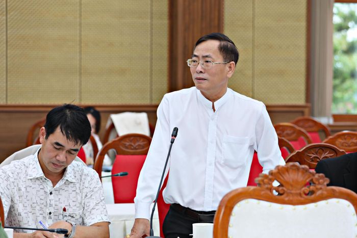 Lãnh đạo Công ty CP Đầu tư Xây dựng Liên Thành Đắk Nông, đơn vị đối tác phát biểu tại cuộc họp