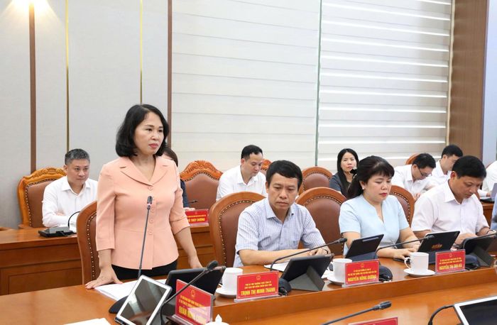 Phó Bí thư Thường trực Tỉnh ủy, Chủ tịch HĐND tỉnh Quảng Ninh Trịnh Thị Minh Thanh phát biểu tại hội nghị. Ảnh: Q.M.G