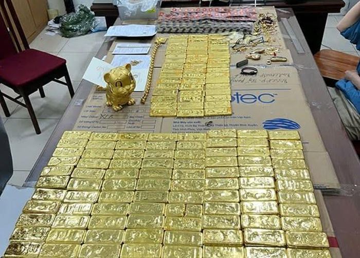 Vàng cảnh sát thu giữ trong vụ Mr Pips (Ảnh: Công an cung cấp).