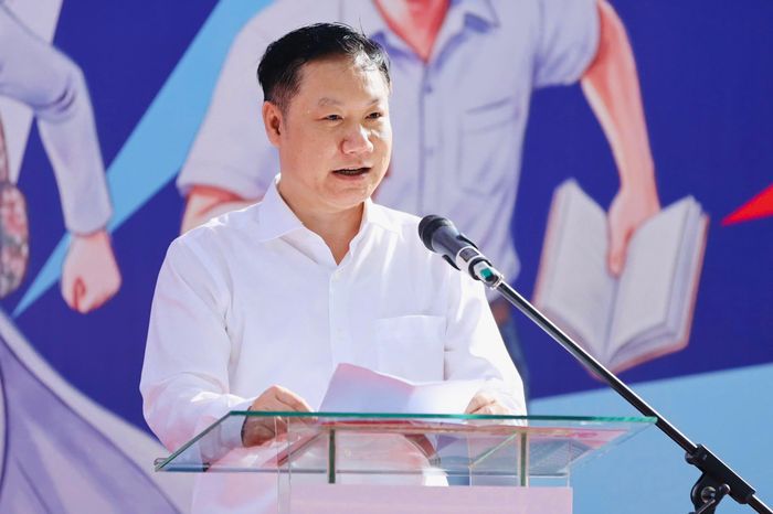 GS.TS Nguyễn Tiến Thảo, Vụ trưởng Vụ Giáo dục Đại học (Bộ GD&ĐT) phát biểu tại ngày hội.
