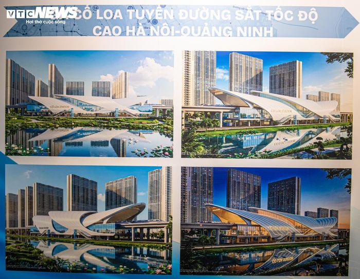 Trong số các nội dung được trưng bày, phối cảnh ga Cổ Loa trên tuyến đường sắt tốc độ cao Hà Nội - Quảng Ninh thu hút sự quan tâm của nhiều khách tham quan. 