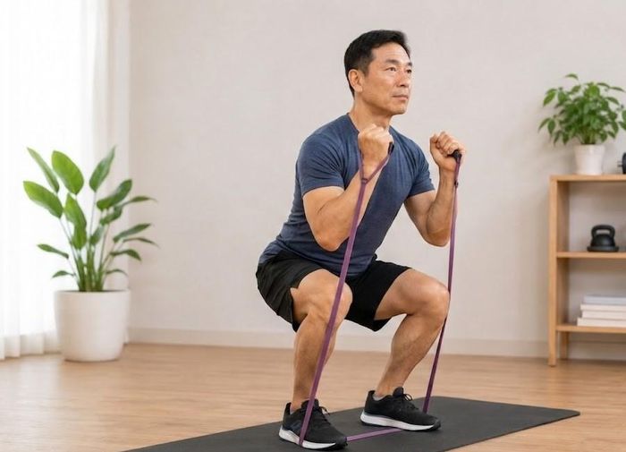 Squat là bài tập đa khớp tác động đồng thời lên cơ đùi trước, cơ đùi sau, cơ mông và cơ bụng.