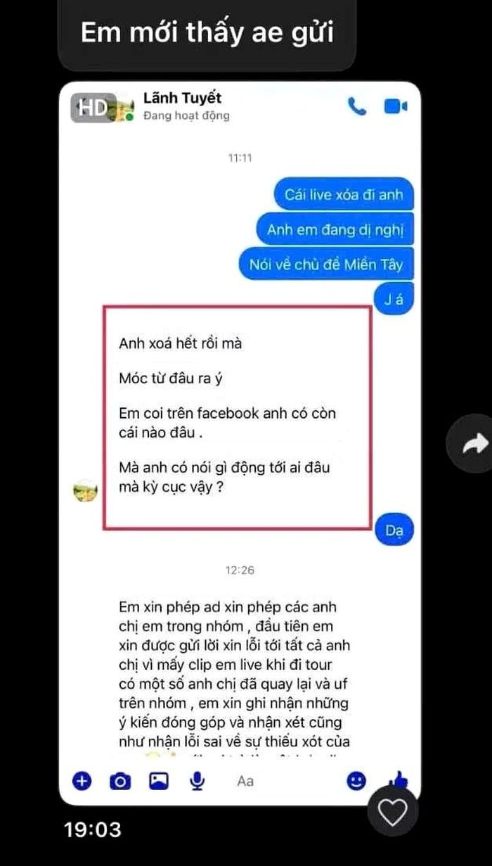 Lúc đầu hướng dẫn viên này cho rằng mình "không động tới ai"
