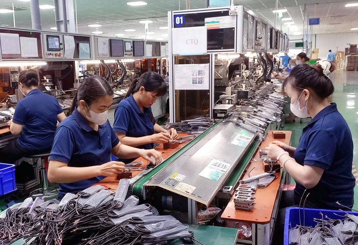Với nhiều giải pháp đồng bộ trong thu hút đầu tư và phát triển hạ tầng, tỉnh Ninh Bình tiếp tục duy trì đà tăng trưởng công nghiệp cao; trong đó công nghiệp chế biến, chế tạo giữ vai trò động lực của nền kinh tế. Đây được coi là nền quan trọng để địa phương thực hiện mục tiêu tăng trưởng kinh tế hai con số trong những năm tới. Ảnh: Nguyễn Chinh - TTXVN