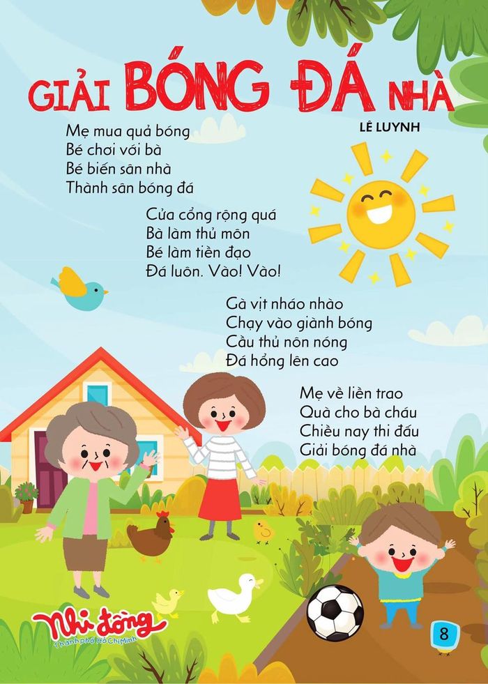 Một bài thơ về bóng đá thiếu nhi của Lê Luynh