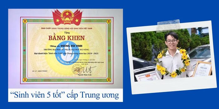 Hai năm liền đạt danh hiệu “Sinh viên 5 tốt” cấp Trung ương (năm học 2023 - 2024 và 2024 - 2025).