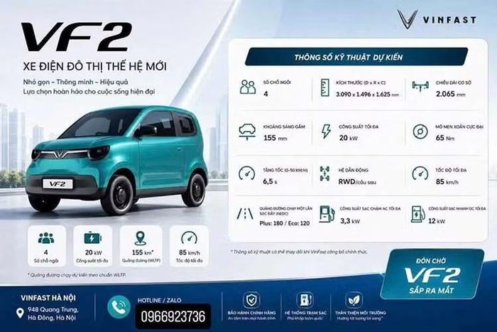 Bên ngoài, VinFast VF2 được gọn gàng, linh hoạt, phù hợp di chuyển trong những tuyến phố nội đô nhỏ hẹp, đông đúc. Xe sở hữu cụm đèn LED chiếu sáng phía trước, bộ mâm thép 13 inch và cản trước/sau không sơn màu. Bên cạnh đó là tay nắm cửa, ốp gương chiếu hậu, ăng ten vây cá mập...