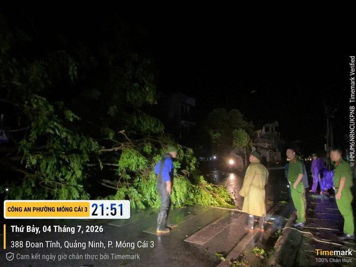 Nhiều khu vực trên địa bàn phường Móng Cái 3 mất điện do ảnh hưởng của bão.