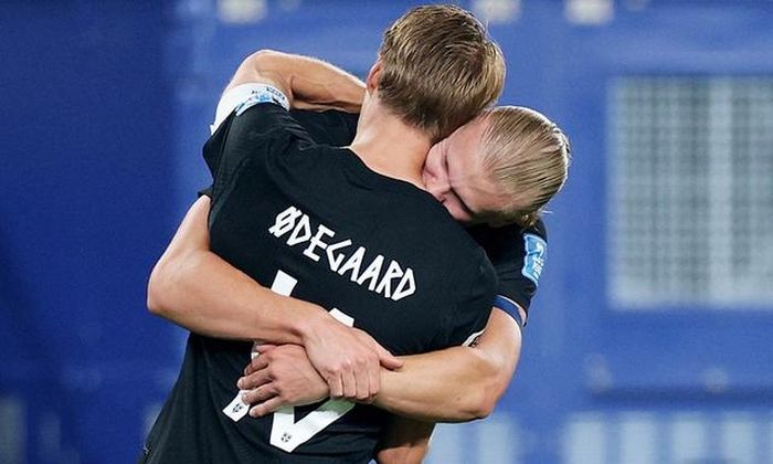 Erling Haaland ghi 4 trong tổng số 7 bàn thắng của Na Uy ở vòng bảng. Ảnh: Reuters