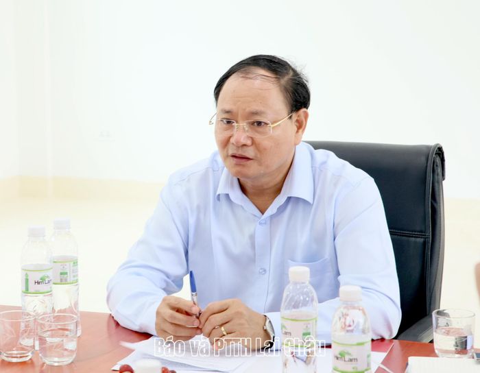 Bí thư Tỉnh ủy Lê Minh Ngân phát biểu tại buổi kiểm tra. 
