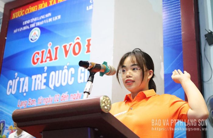 Vận động viên Lạng Sơn phát biểu tuyên thệ