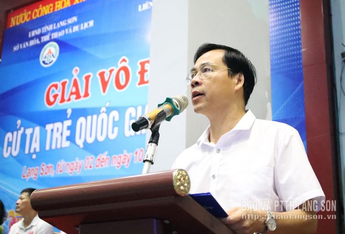 Phó Giám đốc Sở Văn hóa, Thể thao và Du lịch tỉnh, Trưởng Ban Tổ chức giải phát biểu khai mạc