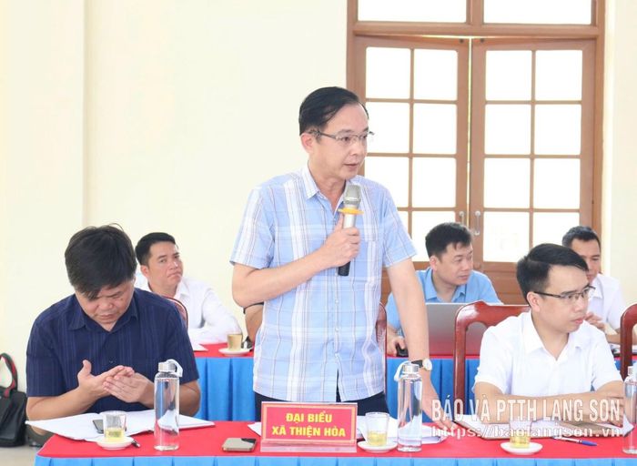 Lãnh đạo Đảng ủy xã Thiện Hòa đề xuất một số nội dung với Tổ công tác