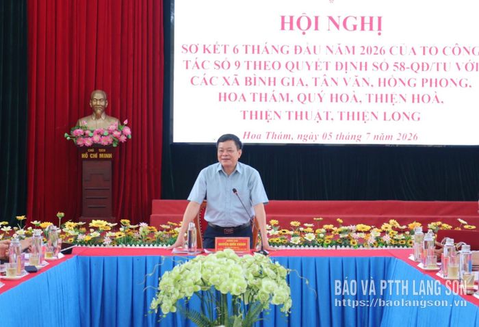 Đồng chí Nguyễn Quốc Khánh, Ủy viên Ban Thường vụ Tỉnh ủy, Trưởng Ban Tuyên giáo và Dân vận Tỉnh ủy, Tổ trưởng Tổ công tác kết luận buổi làm việc