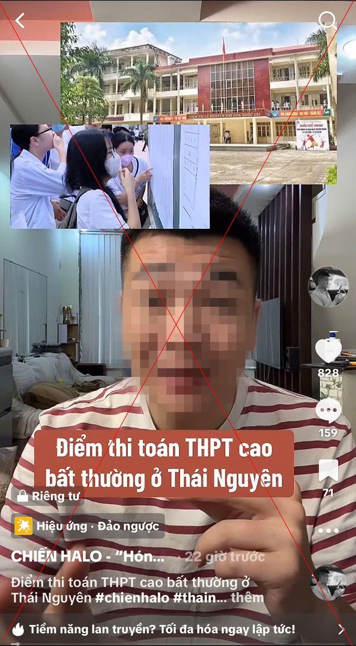 V.V.C thông tin sai sự thật trên mạng xã hội.