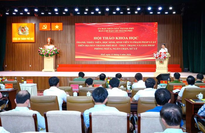Ban Chỉ đạo 138 TP Huế tổ chức Hội thảo khoa học để tìm giải pháp phòng ngừa, ngăn chặn, xử lý thanh, thiếu niên vi phạm pháp luật.