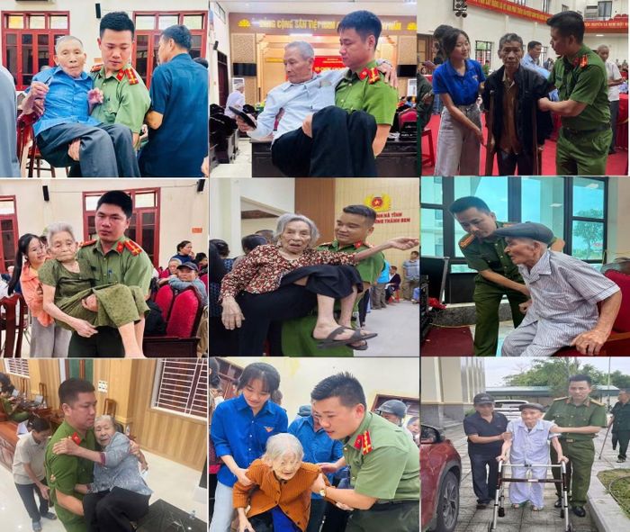 Thậm chí, nhiều trường hợp khó khăn trong việc di chuyển, lực lượng Công an đã trực tiếp tại gia đình, hỗ trợ các cụ di chuyển đến điểm lấy mẫu.