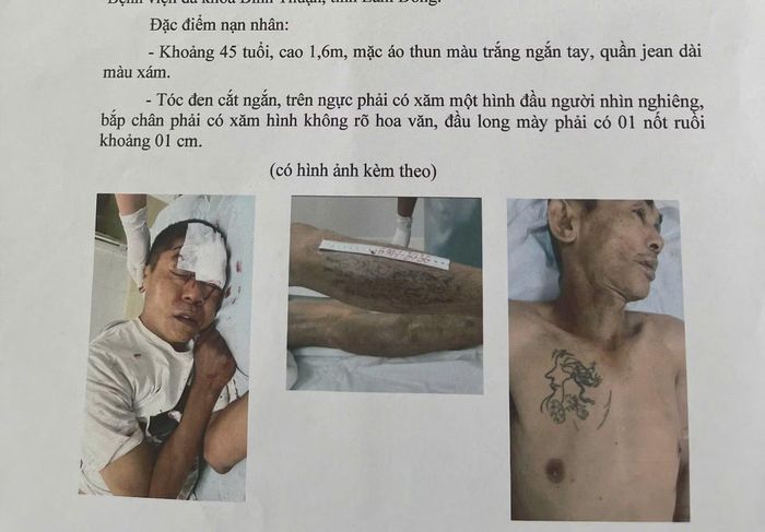 Hình ảnh đính kèm thông báo tìm kiếm của Cơ quan CSĐT.