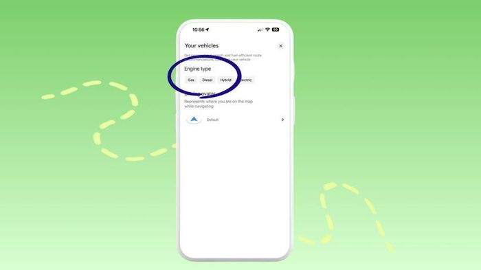 Ngay bên dưới tùy chọn "Ưu tiên tuyến đường tiết kiệm nhiên liệu" (biểu tượng Hồ sơ -> Cài đặt -> Điều hướng), bạn sẽ thấy một tùy chọn để thêm loại xe của mình. Chạm vào đó để chọn loại động cơ (xăng, dầu diesel, hybrid hoặc điện) để nhận được kết quả và đề xuất tuyến đường được cá nhân hóa hơn. Ví dụ, nếu bạn lái xe điện, Google Maps có thể tính đến nhu cầu pin của bạn khi đề xuất các tuyến đường và điểm dừng.