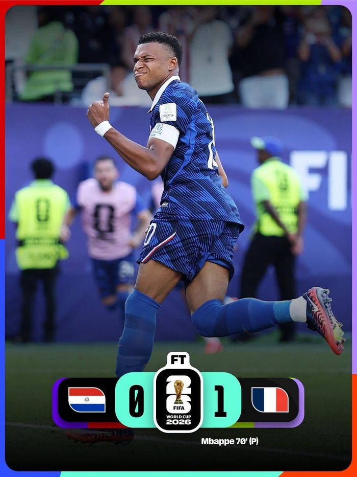 Pháp trải qua 90 phút đầy vất vả trước Paraguay và giành chiến thắng tối thiểu 1-0. Ảnh: FIFA