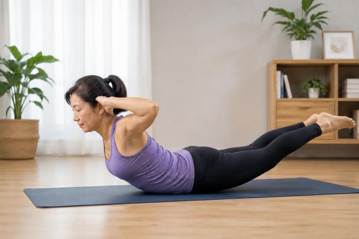 Bài tập tăng cường sức mạnh đẳng trương cho cơ lưng dưới yêu cầu giữ nguyên tư thế trong một khoảng thời gian nhằm tăng khả năng ổn định cột sống.