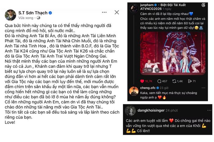 Một số Anh Tài của K24 và K26 đã thể hiện sự ủng hộ, động viên đối với Biệt đội Tái Xuất.
