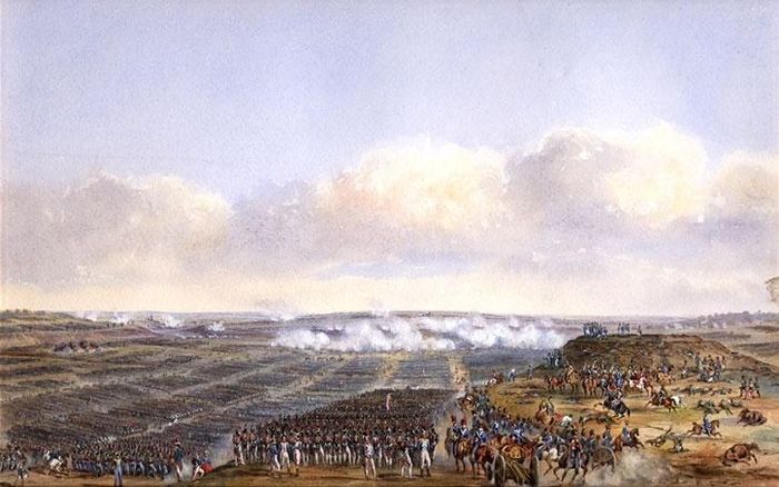  Bức tranh thu nhỏ do một họa sĩ vẽ tại chỗ về một trong những trận đánh của Napoléon (một trong loạt tranh được Napoléon đặt hàng). Ảnh: walkerdigital. 