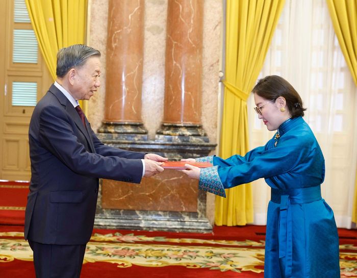 Tổng Bí thư, Chủ tịch nước Tô Lâm nhận Quốc thư từ Đại sứ Mông Cổ Hulan Ganbaatar