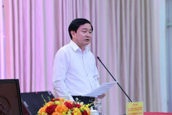 Bí thư Tỉnh ủy Tây Ninh Nguyễn Văn Quyết phát biểu tại cuộc làm việc - Ảnh: VGP/Phương Nguyên