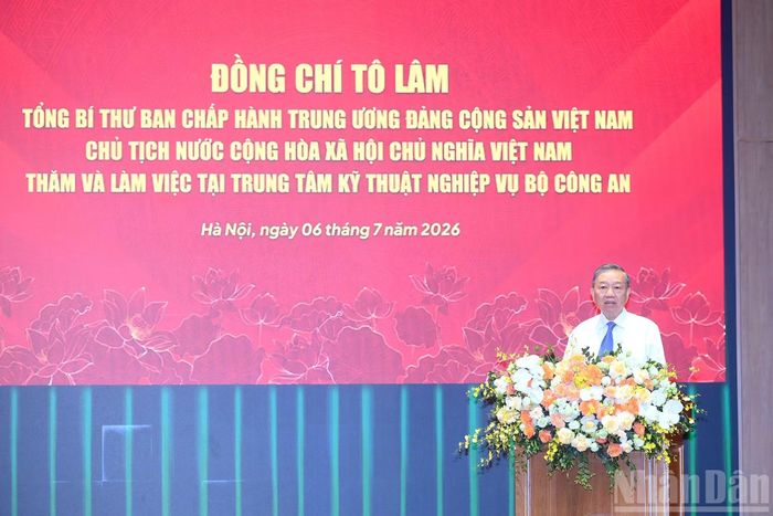  Tổng Bí thư, Chủ tịch nước Tô Lâm phát biểu chỉ đạo tại cuộc làm việc. 