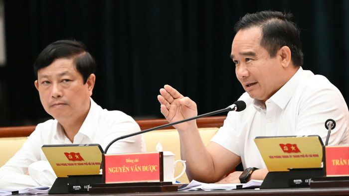 Chủ tịch UBND TPHCM Nguyễn Văn Được phát biểu. Ảnh: VIỆT DŨNG