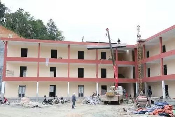 Điểm Trường liên cấp tại xã Thanh Thủy đang dần hoàn thiện.