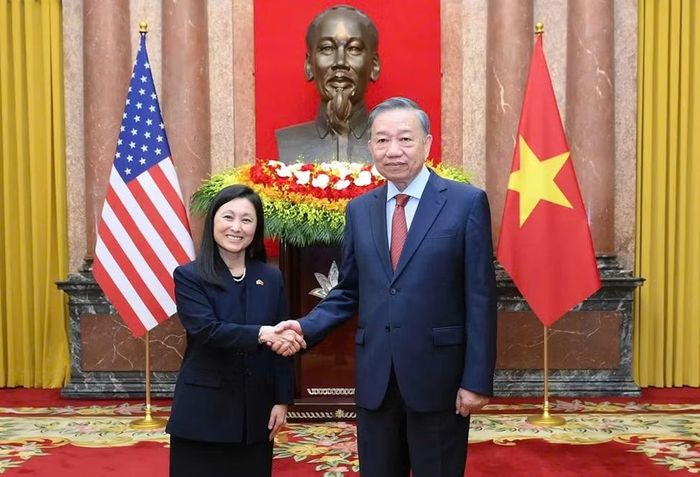 Tổng Bí thư, Chủ tịch nước Tô Lâm tiếp Đại sứ Mỹ Jennifer Wicks. Ảnh: TTXVN