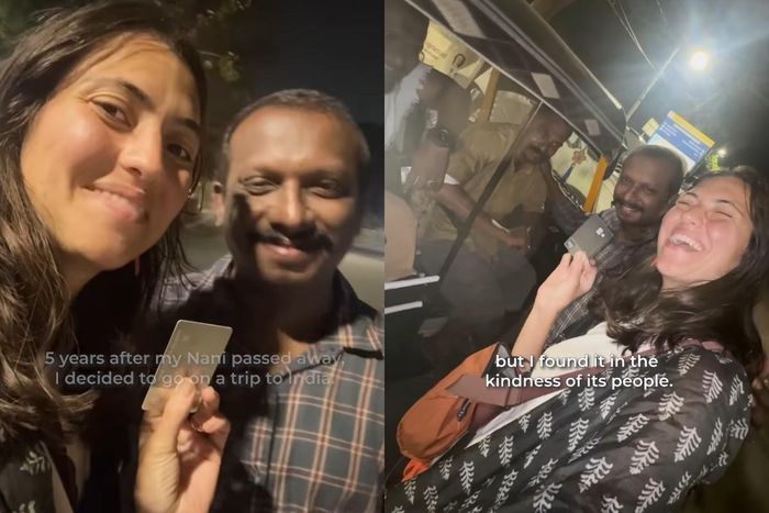 Người đàn ông ở Kerala đi xe 6 tiếng đồng hồ để đưa lại thẻ ATM cho cô gái. Ảnh: Instagram