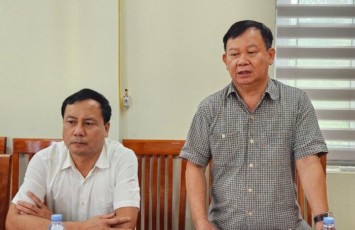 Ông Lê Minh Hành, Phó Giám đốc Sở Dân tộc và Tôn giáo tỉnh Thanh Hóa phát biểu tại buổi làm việc. Ảnh: Quỳnh Trâm