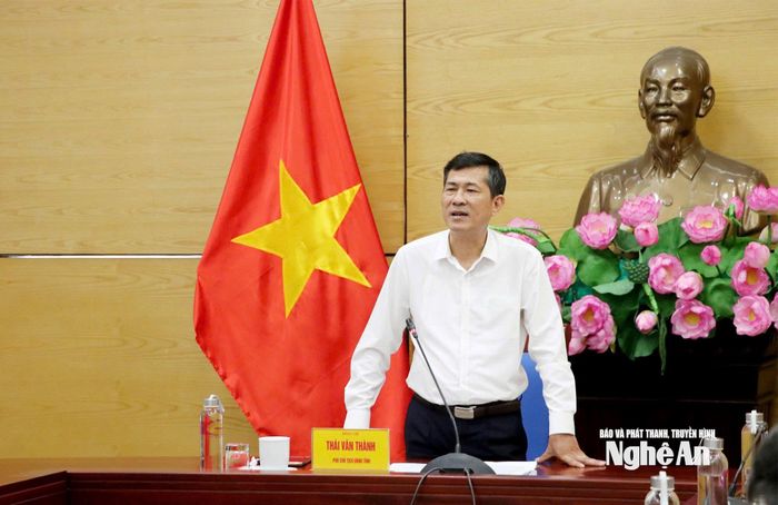 Đồng chí Thái Văn Thành - Phó Chủ tịch UBND tỉnh phát biểu kết luận. Ảnh: Thái Dương