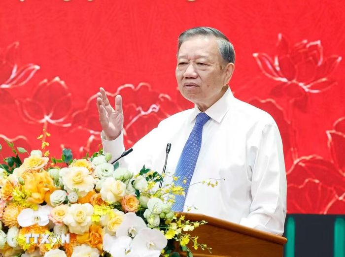 Tổng Bí thư, Chủ tịch nước Tô Lâm phát biểu chỉ đạo.(Ảnh: Thống Nhất/TTXVN)