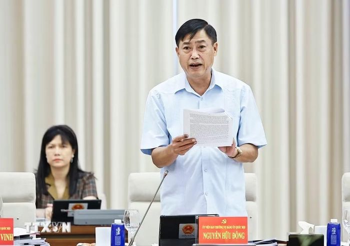 Ủy viên Ban Thường vụ Đảng ủy Quốc hội Nguyễn Hữu Đông phát biểu. (Ảnh: Doãn Tấn/TTXVN)