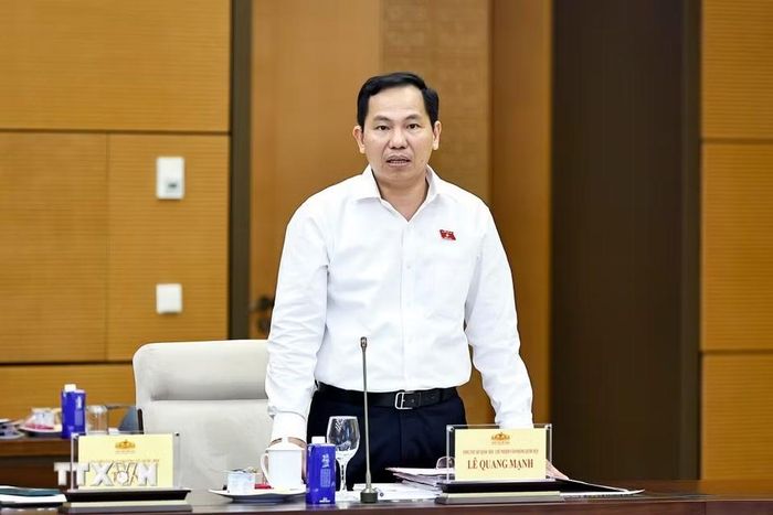 Tổng thư ký Quốc hội, Chủ nhiệm Văn phòng Quốc hội Lê Quang Mạnh phát biểu. (Ảnh: Doãn Tấn/TTXVN)