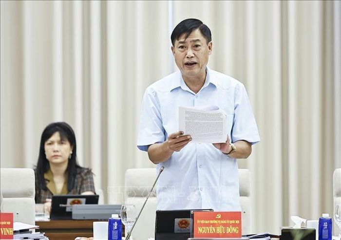 Ủy viên Ban Thường vụ Đảng ủy Quốc hội Nguyễn Hữu Đông phát biểu. Ảnh: Doãn Tấn/TTXVN