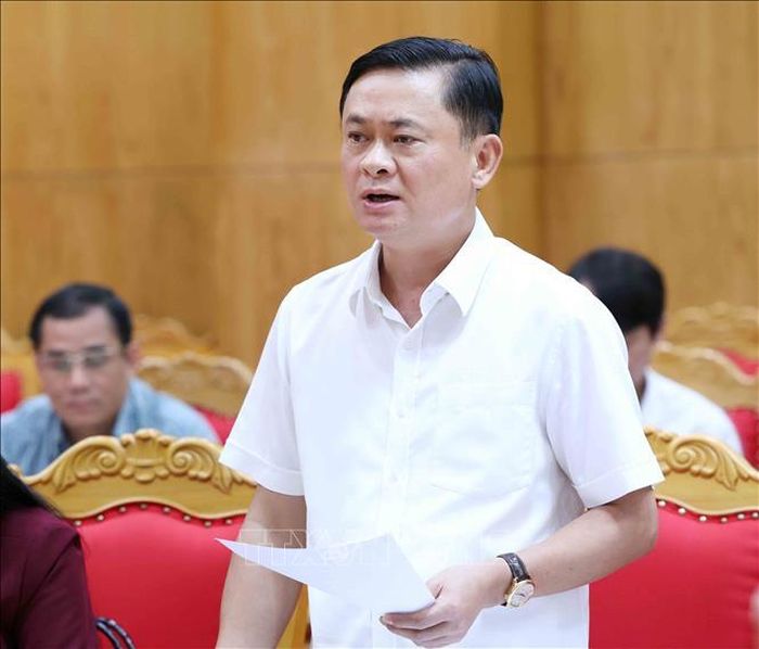Đồng chí Thái Thanh Quý, Ủy viên Trung ương Đảng, Ủy viên Ban Thường vụ Đảng ủy các cơ quan Đảng Trung ương, Phó Trưởng Ban Thường trực Ban Chính sách, Chiến lược Trung ương phát biểu tại hội nghị. Ảnh: Phương Hoa/TTXVN