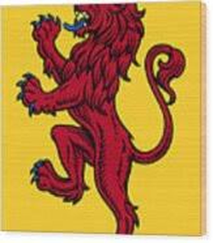 Biểu tượng của Hoàng gia Scotland, được sử dụng từ thế kỷ XIII, có hình một con sư tử đỏ đang vươn mình với móng vuốt và lưỡi màu xanh lam. Ảnh: National Geographic