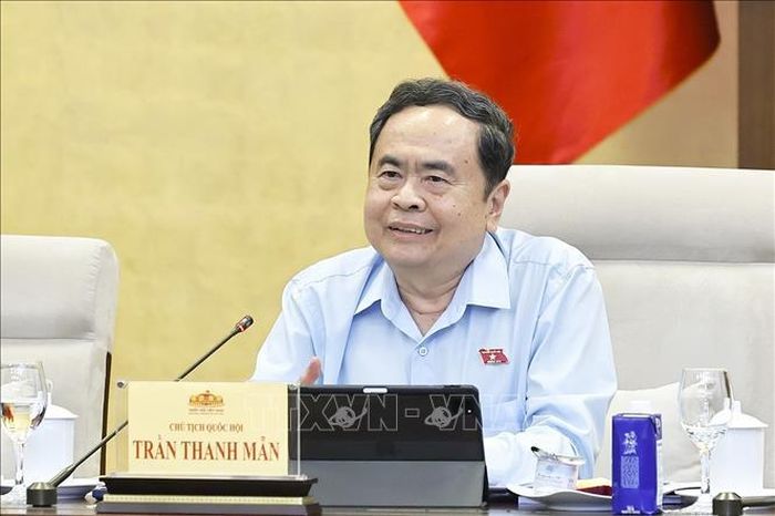 Chủ tịch Quốc hội Trần Thanh Mẫn phát biểu. Ảnh: Doãn Tấn/TTXVN
