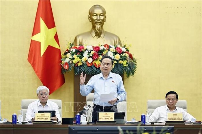 Chủ tịch Quốc hội Trần Thanh Mẫn phát biểu. Ảnh: Doãn Tấn/TTXVN