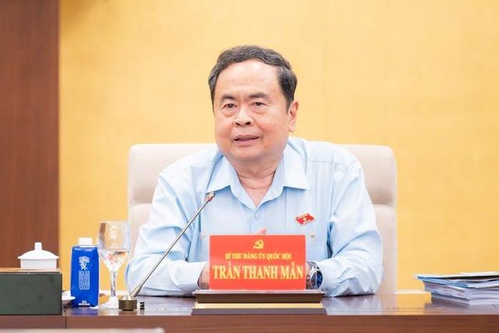 Bí thư Đảng ủy Quốc hội, Chủ tịch Quốc hội Trần Thanh Mẫn chủ trì Hội nghị (Ảnh: Media Quốc hội).